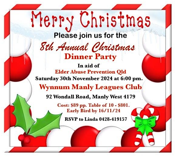 8th Annual Christmas Fundraising Gala in aid of Elder Abuse Prevention Qld.