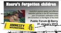 Naurus Forgotten Children: Public Forum At Berry, Nsw, 31 January 2015
