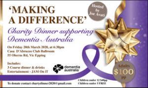 Charity Dinner supporting Dementia Australia