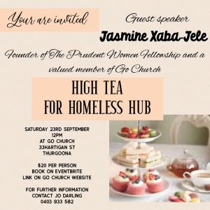 High Tea for homeless Hub