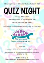 Fibromyalgia Support Network of Western Australias Quiz Night 2018