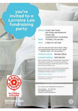 Radio Lollipop Lorraine Lea Linen Fundraiser