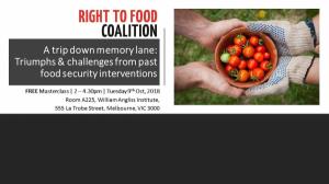 Right to Food Coalition MASTERCLASS: A trip down memory lane