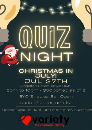 Quiz Night for Variety WA : Christmas in July!