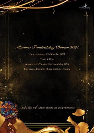 Missions Fundraising Dinner 2021