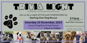 Trivia Night fundraiser for Starting Over Dog Rescue