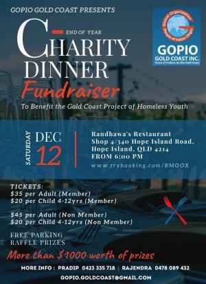 GOPIO Gold Coast End of Year Charity Dinner