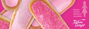 BCNA Pink Buns at Bakers Delight