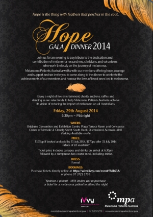 Support the Hope Gala Dinner for Melanoma Patients Australia