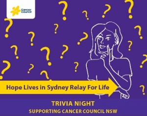 Feb 2 Sydney Relay For Life Trivia Night - Balmain Sydney