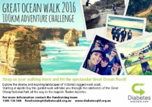 Sept 8 Great Ocean Road Walk For Diabetes QLD